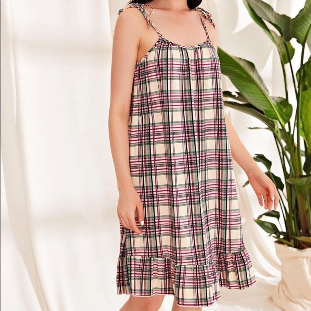 New Plaid Ruffle Cami Nightgown​ - Picture 4 of 5
